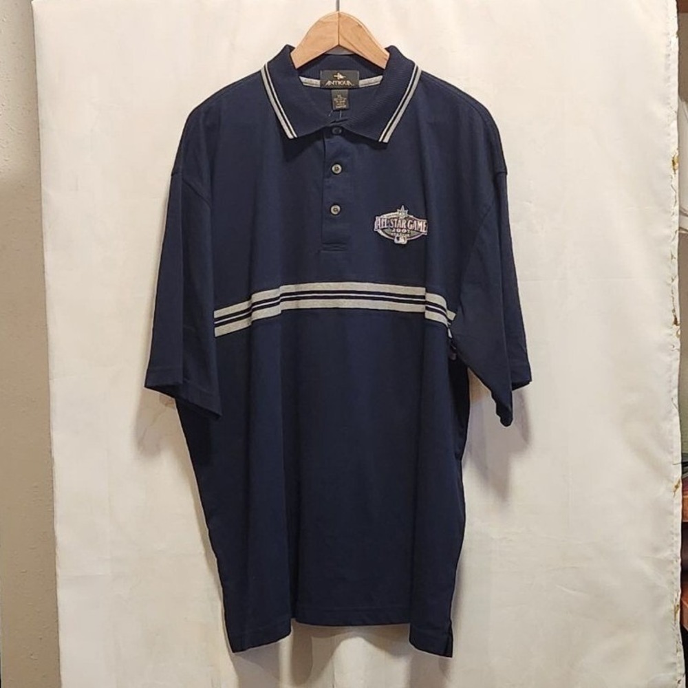 Antigua Seattle Mariners Polo Men's XL Navy/Gray/White MLB 2001 All Star Game‎